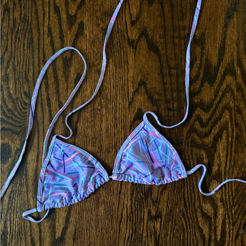American Apparel purple Pastel Geometric Bikini Top